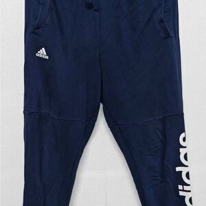 adidas Navy Kids Track Pants with White Logo